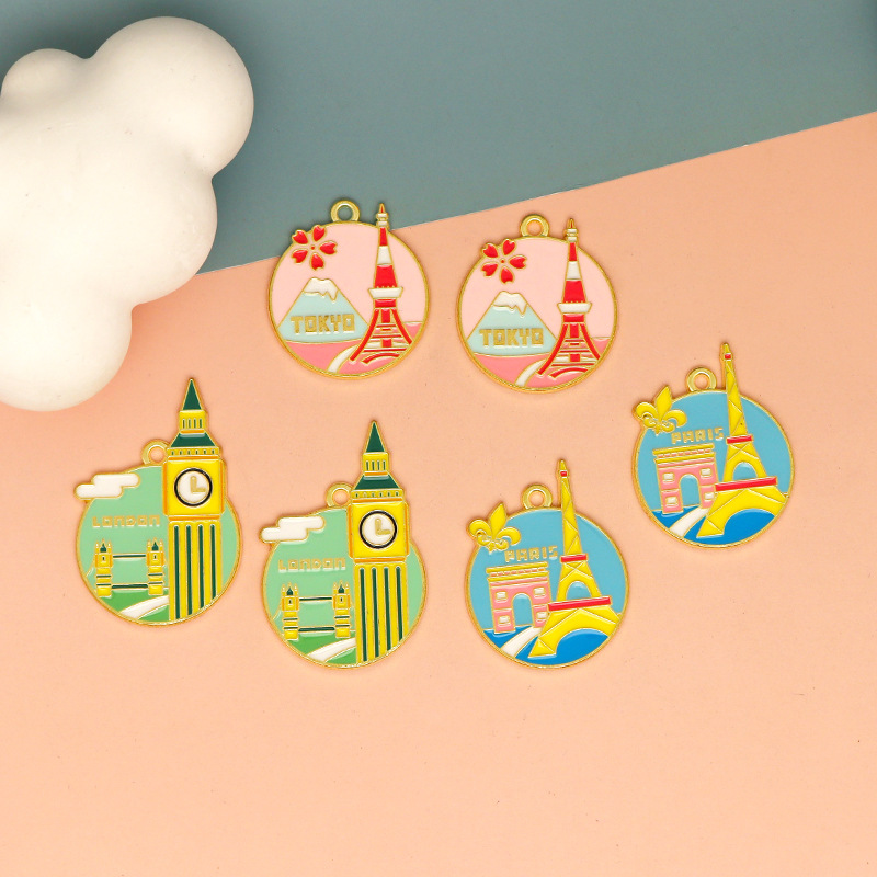 Jewelry Making Tokyo - 10pcs Colorful Enamel Travel Charms Tokyo