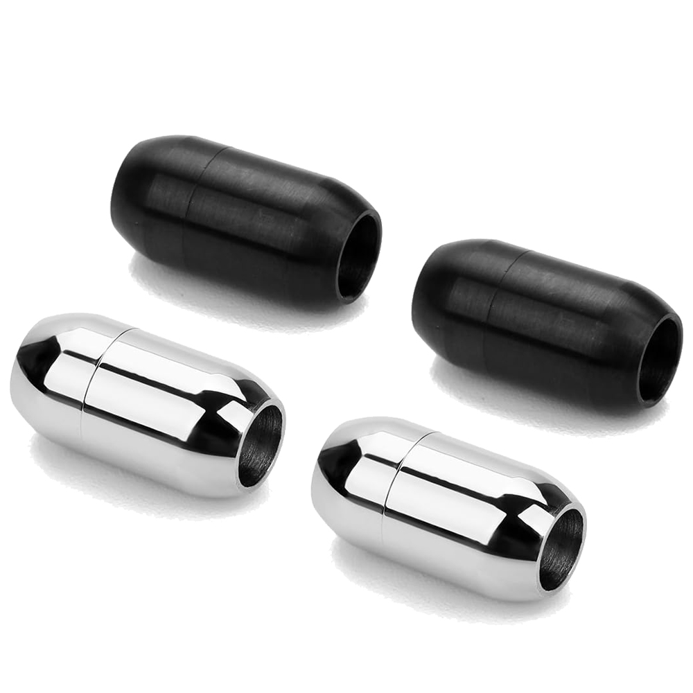 Jewelry Making Articles - 2pcs Stainless Steel Magnetic Clasp Leather