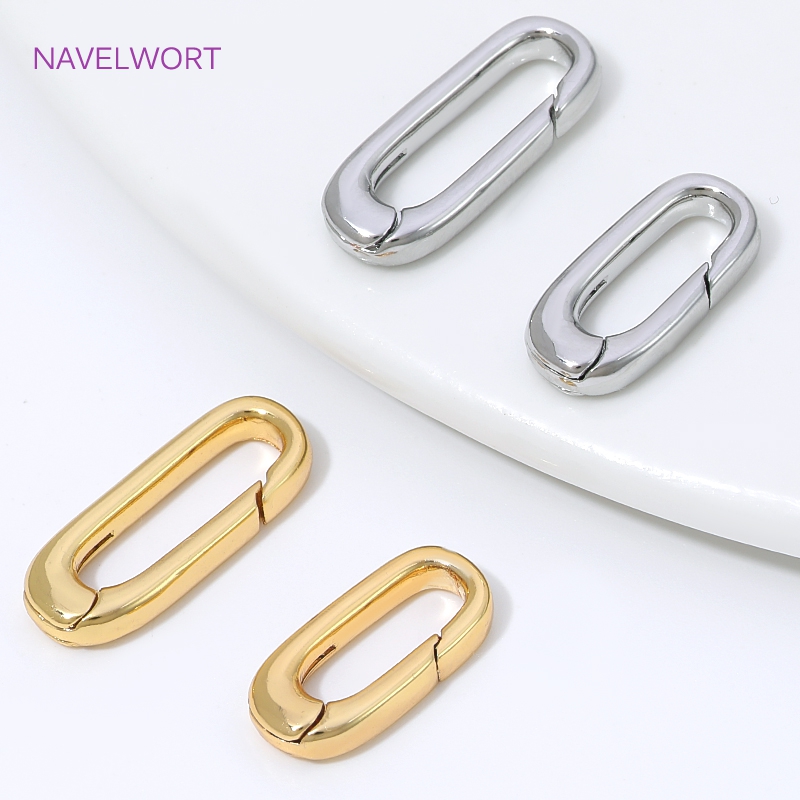 Jewelry Making Articles - 1/2/4Pcs 18K Gold Plated Oval Spring