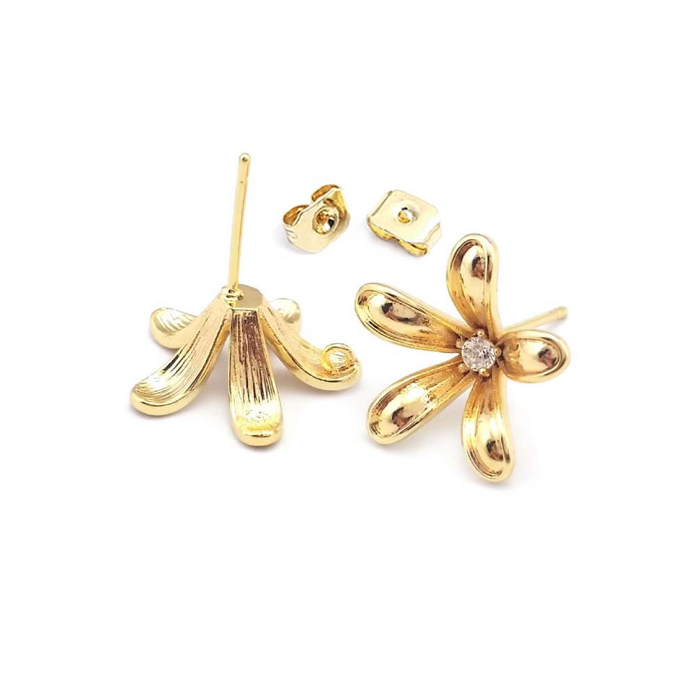 18K Gold Color Brass Flower St - Jewelry Making Metals review and price