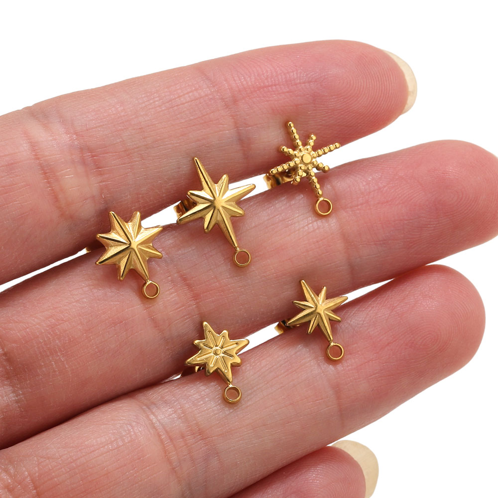 6pcs Stainless Steel Star Earr - Jewelry Making Tools review and price