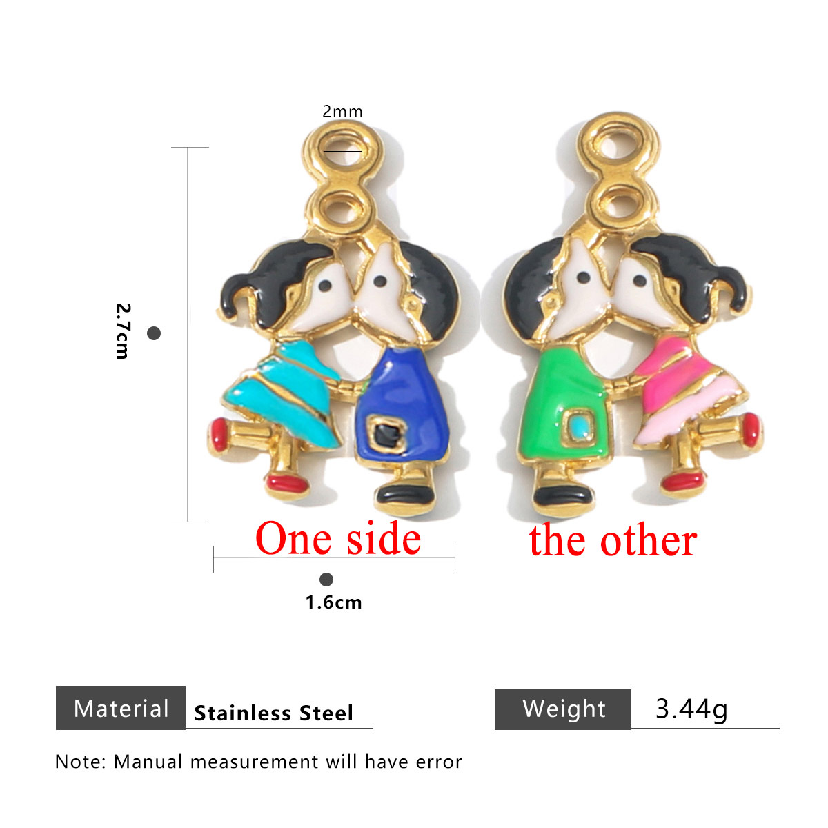 2pcs Stainless Steel Charm Cou - Jewelry Making For Couples review and price