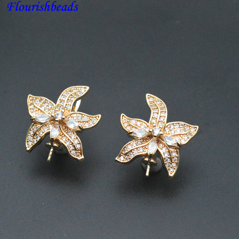 30pc Pin Style CZ Paved Flower - Jewelry Making Kit review and price