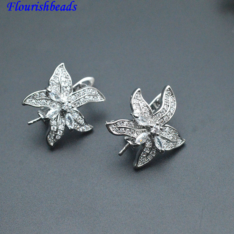 30pc Pin Style CZ Paved Flower - Jewelry Making Kit review and price