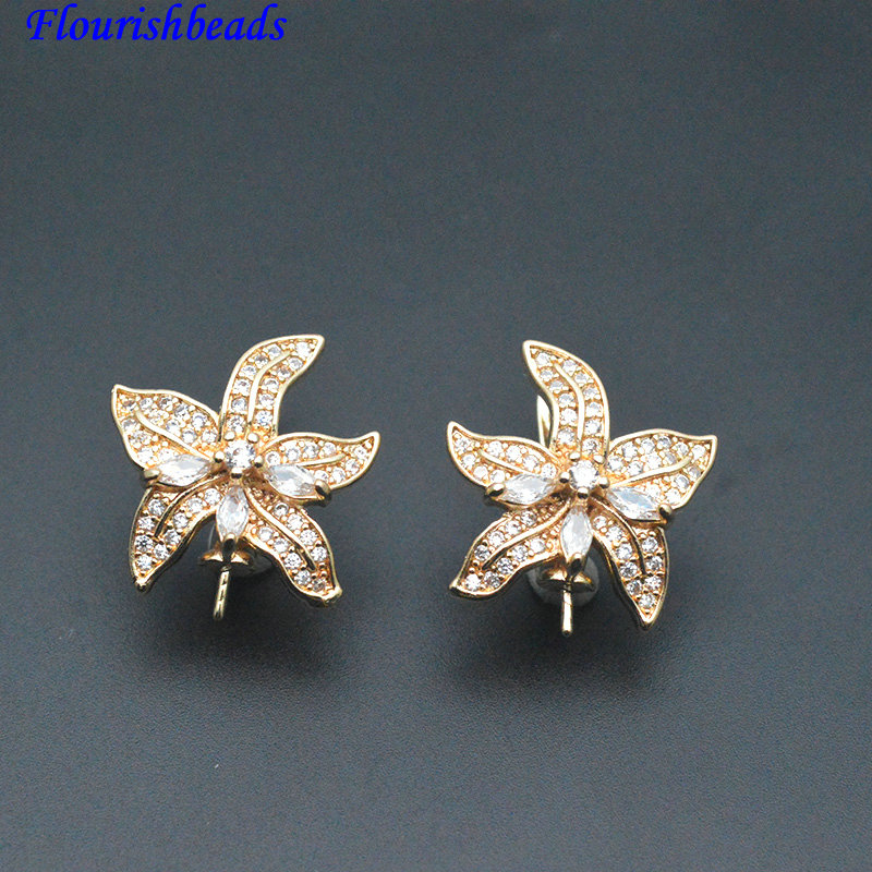 30pc Pin Style CZ Paved Flower - Jewelry Making Kit review and price