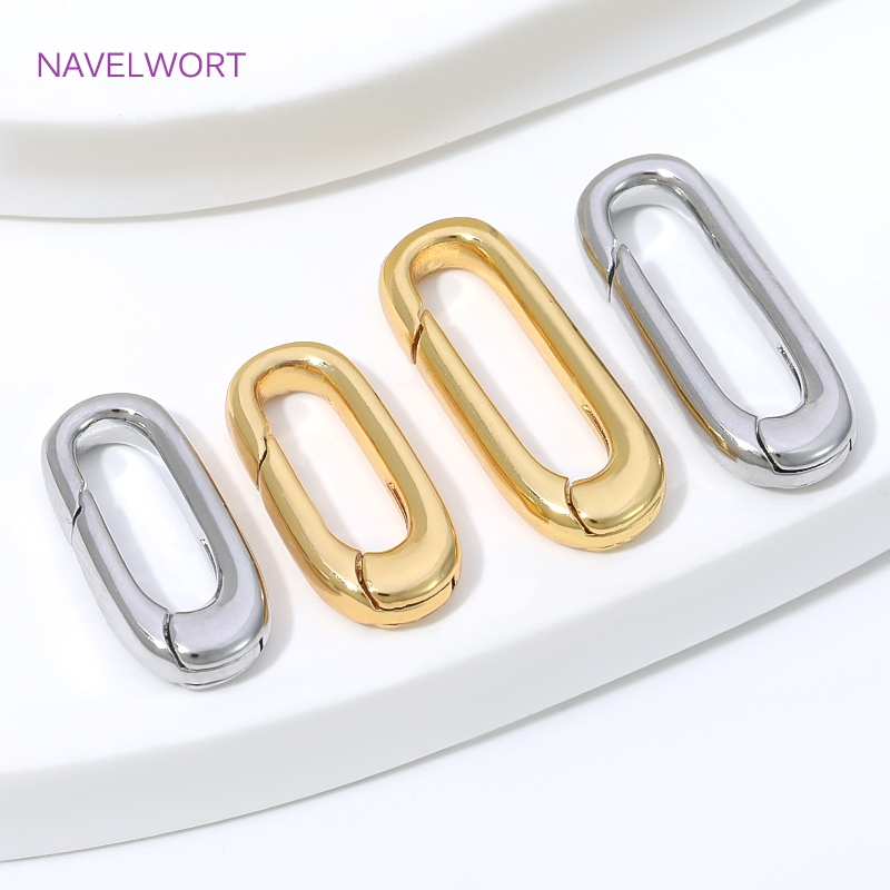1/2/4Pcs 18K Gold Plated Oval  - Jewelry Making Articles review and price
