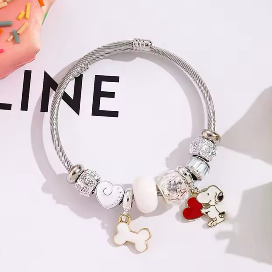 Cute Cartoon Snoopy Bone Heart - Jewelry Making Metals review and price