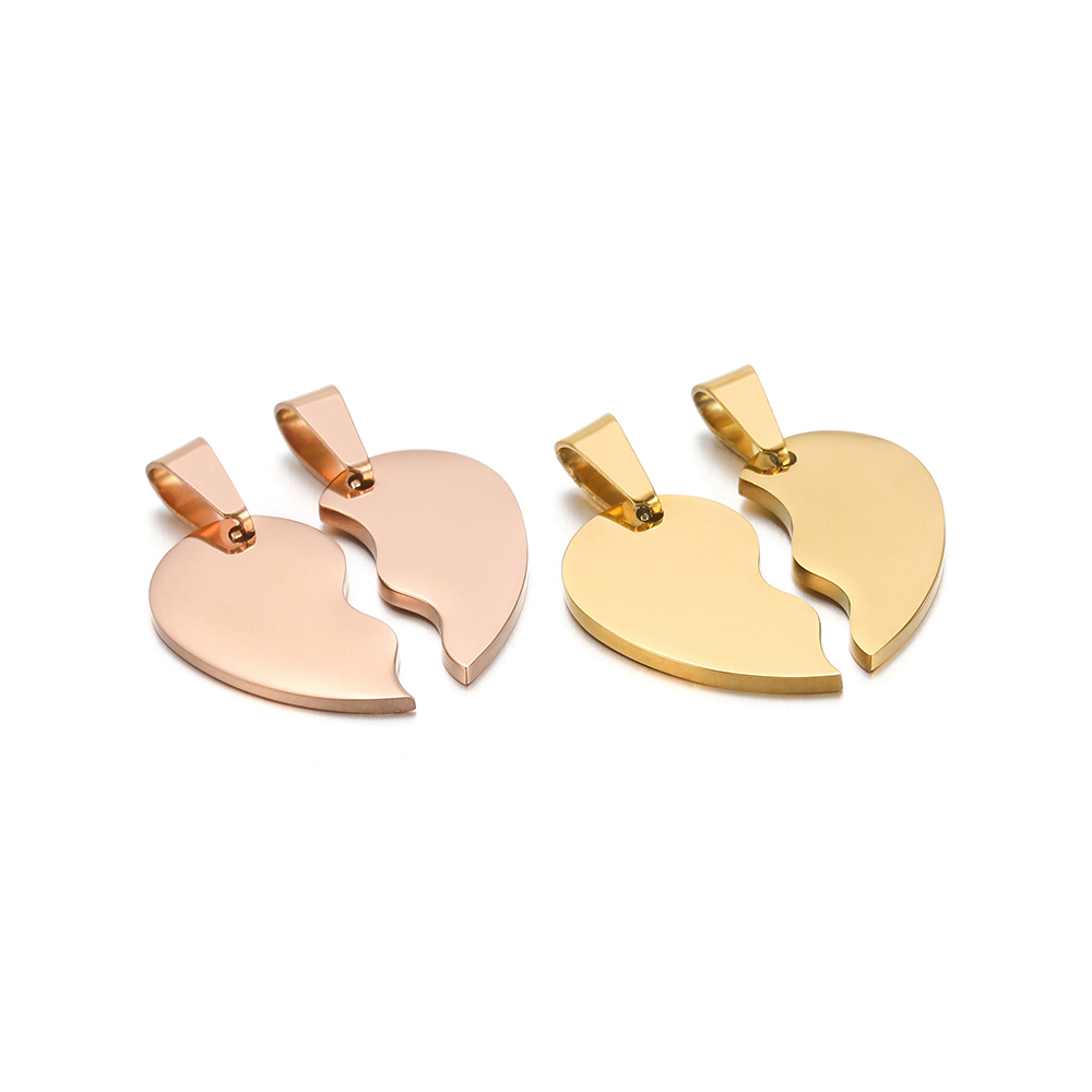 2Pcs/set Stainless Steel Gold  - Jewelry Making For Couples review and price