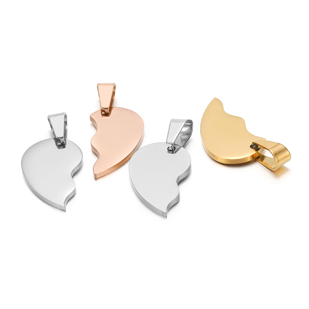 2Pcs/set Stainless Steel Gold  - Jewelry Making For Couples review and price