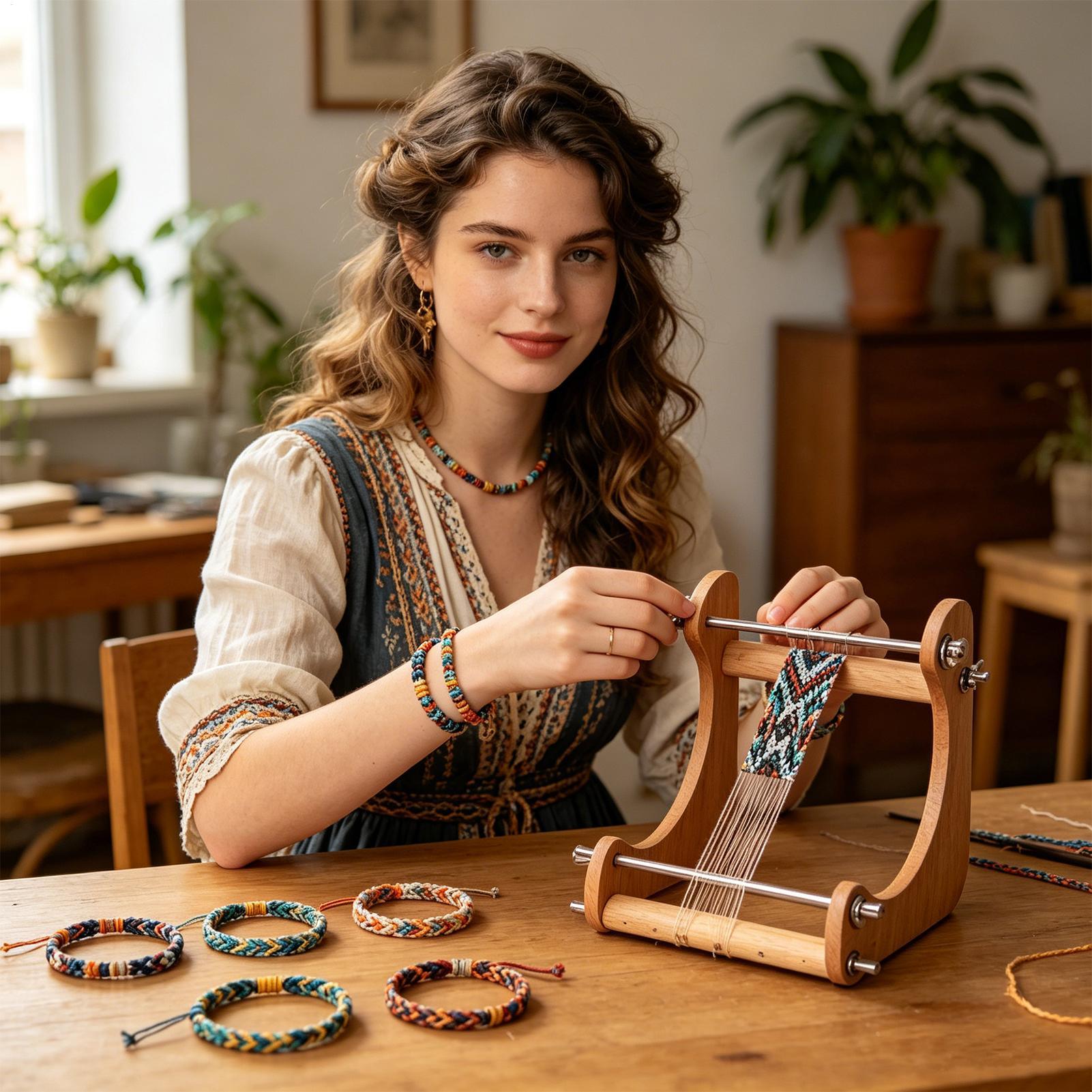 1pc Wood Beading Loom Adjustab - Jewelry Making Machine review and price
